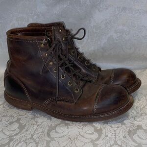 Vintage L.L. Bean Dark Brown Leather Cap Toe Men's Boots Size 8.5 M